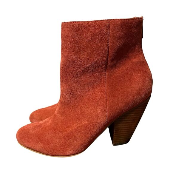 Very Corso Como 10th Anniversary Burnt Orange Suede Ankle Boots Booties Size 7 - Picture 2 of 10